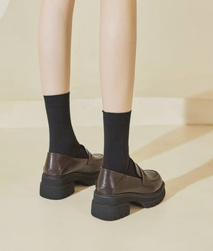 Dames Platform Loafers - Britse Stijl, Comfortabel & Modieus voor Dagelijks Gebruik