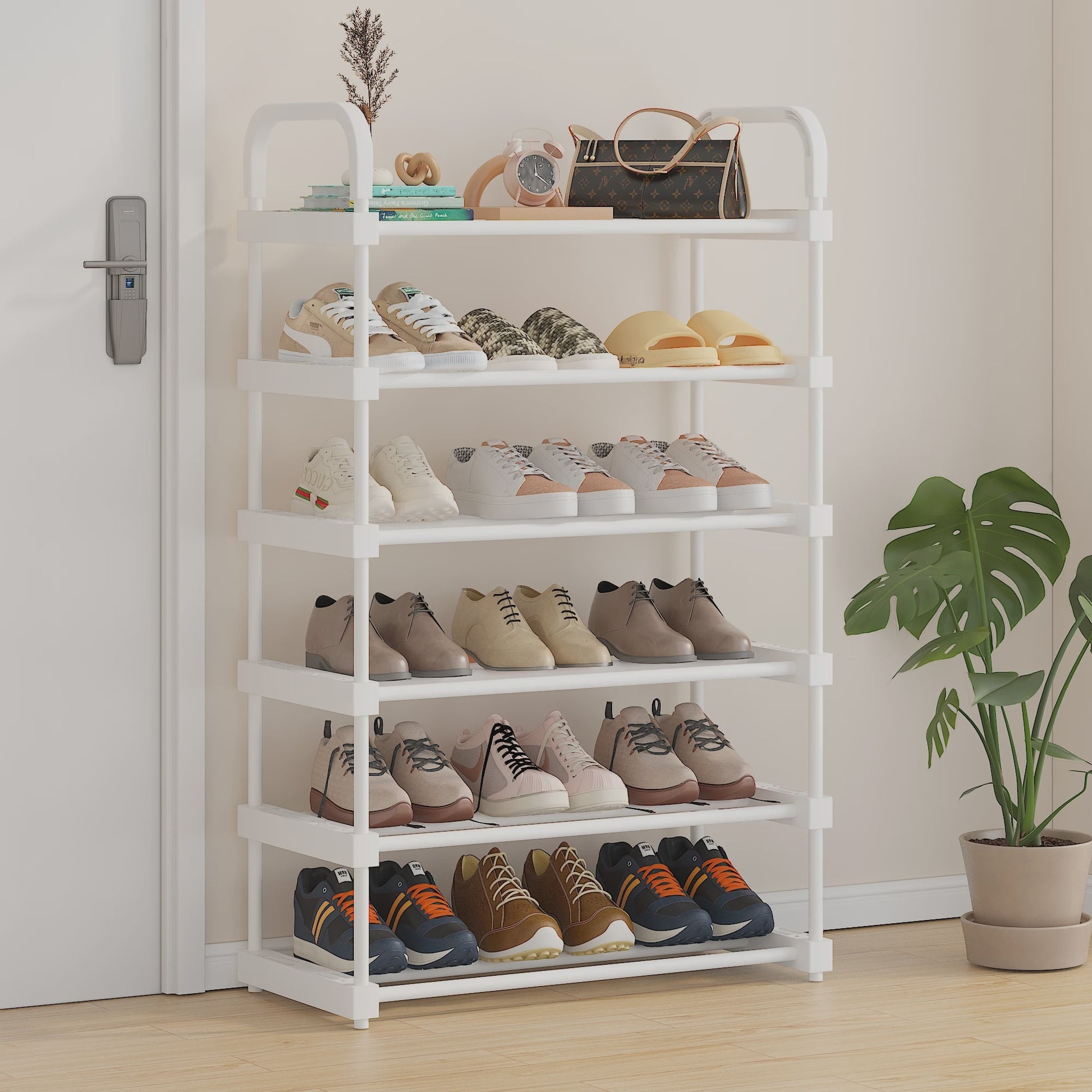 Stapelbare Schoenenkast Organizer - 4 tot 7 Lagen, Wit