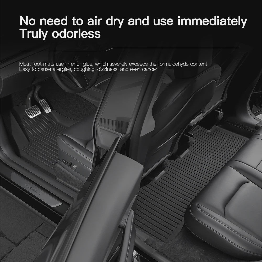 YZ Vloermatten Set voor Tesla Model Y & Model 3 (2021-2026) - TPE Waterdicht & Antislip
