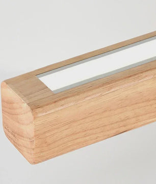 Nordic Houten Lange LED Hanglamp - Stijlvolle Verlichting voor Eettafel, Woonkamer & Keuken