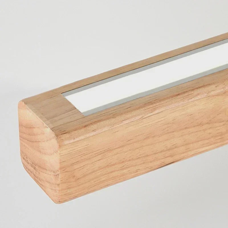 Nordic Houten Lange LED Hanglamp - Stijlvolle Verlichting voor Eettafel, Woonkamer & Keuken