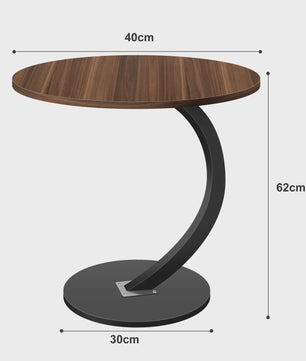 Ronde bijzettafel met C-vormige poot - Compact en stijlvol