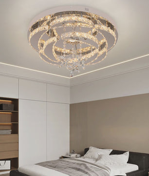Luxe Kristallen Plafondlamp - Modern LED Verlichting met Dimbare Helderheid en Kleurtemperatuur voor Woonkamer en Eetkamer