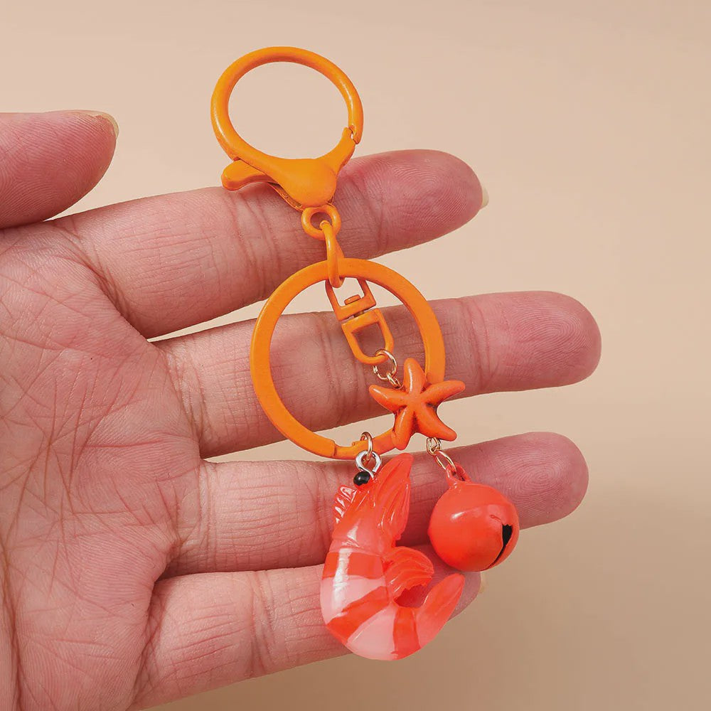 Schattige Garnalen Sleutelhanger - 3D Hanger voor Tassen & Sieraden