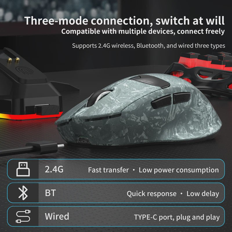 Lenovo Draadloze Gaming Muis: 3 Modi, 35K DPI, Ergonomisch, LED Display & Laadstation
