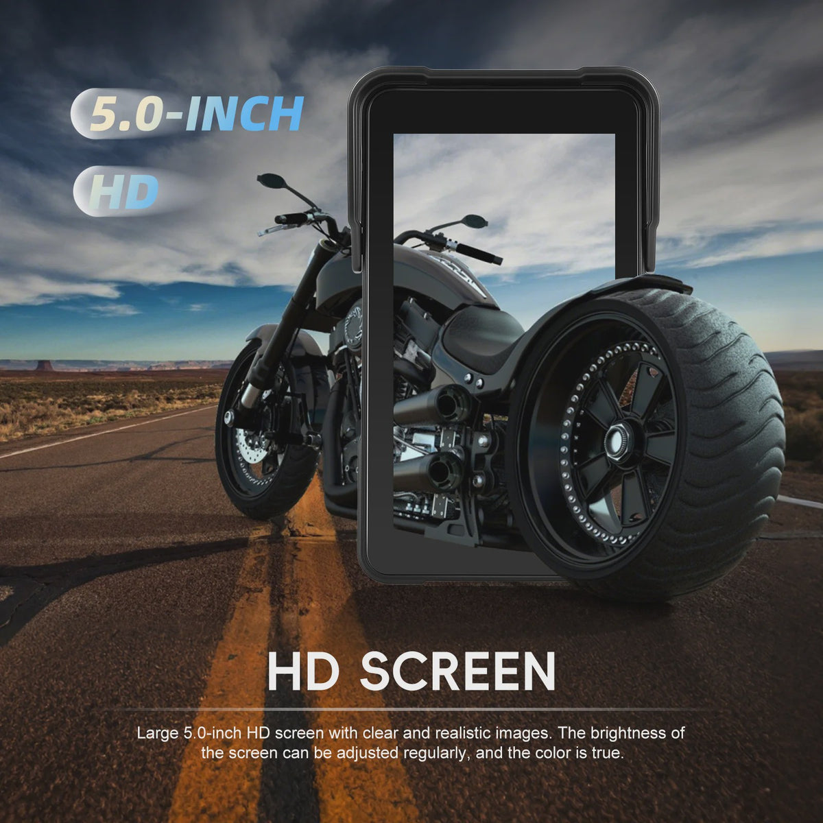 5" Smart Motorfiets Display met CarPlay, Android Auto & IP68 Waterdicht
