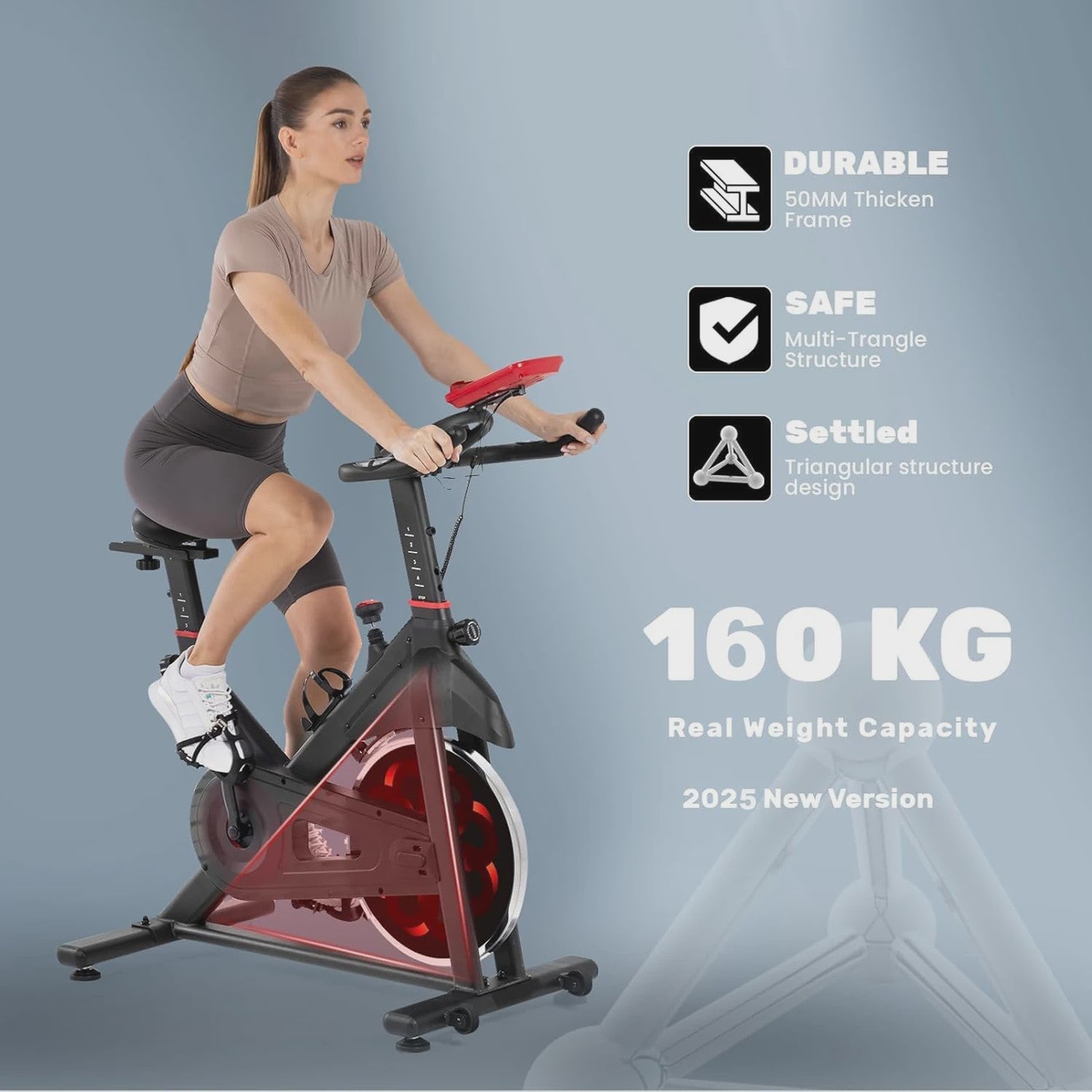 Stationaire Hometrainer met Magneetrem & 10kg Vliegwiel - LCD Display