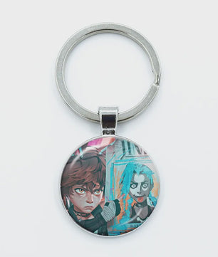 League of Legends Jinx Anime Glazen Hanger Sleutelhanger - Uniek Cadeau voor Fans