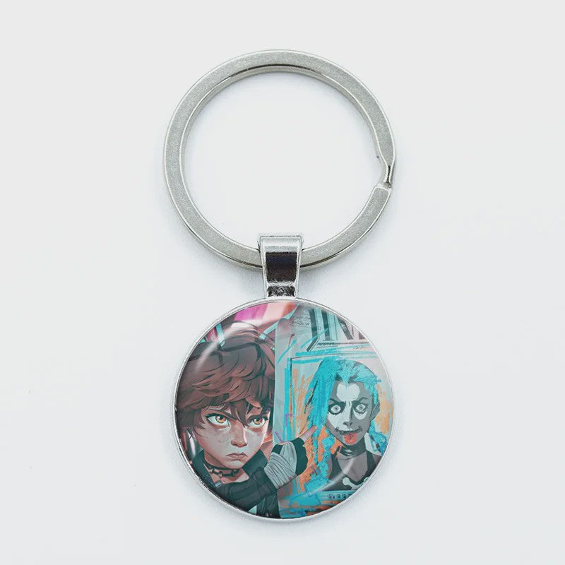 League of Legends Jinx Anime Glazen Hanger Sleutelhanger - Uniek Cadeau voor Fans