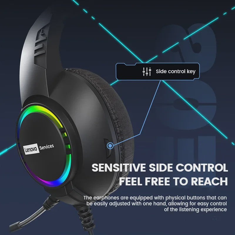 Lenovo E08 Gaming Headset: 7.1 Surround Sound, RGB, Microfoon voor PC & Laptop