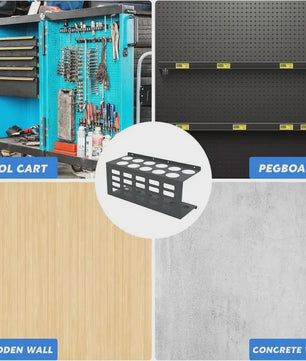 Wandmontage Kit Tube Houder voor 11 Tubes - Ruimtebesparende Werkplaats Organisatie
