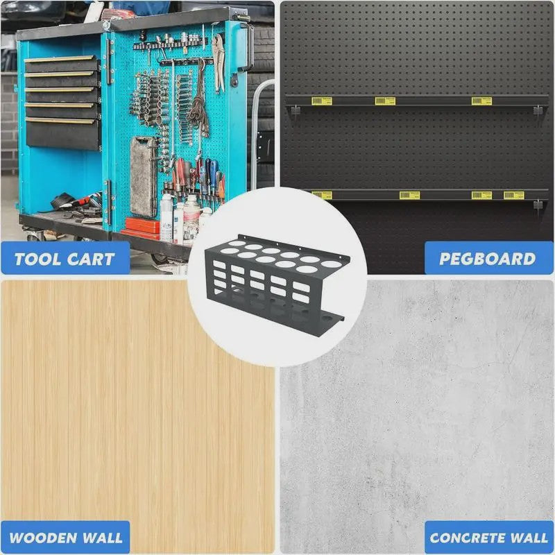 Wandmontage Kit Tube Houder voor 11 Tubes - Ruimtebesparende Werkplaats Organisatie
