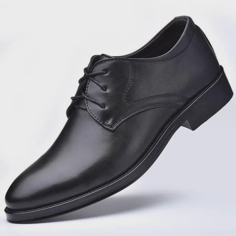 Zwarte Leren Herenschoenen - Stijlvolle Oxfords voor Formele Gelegenheden