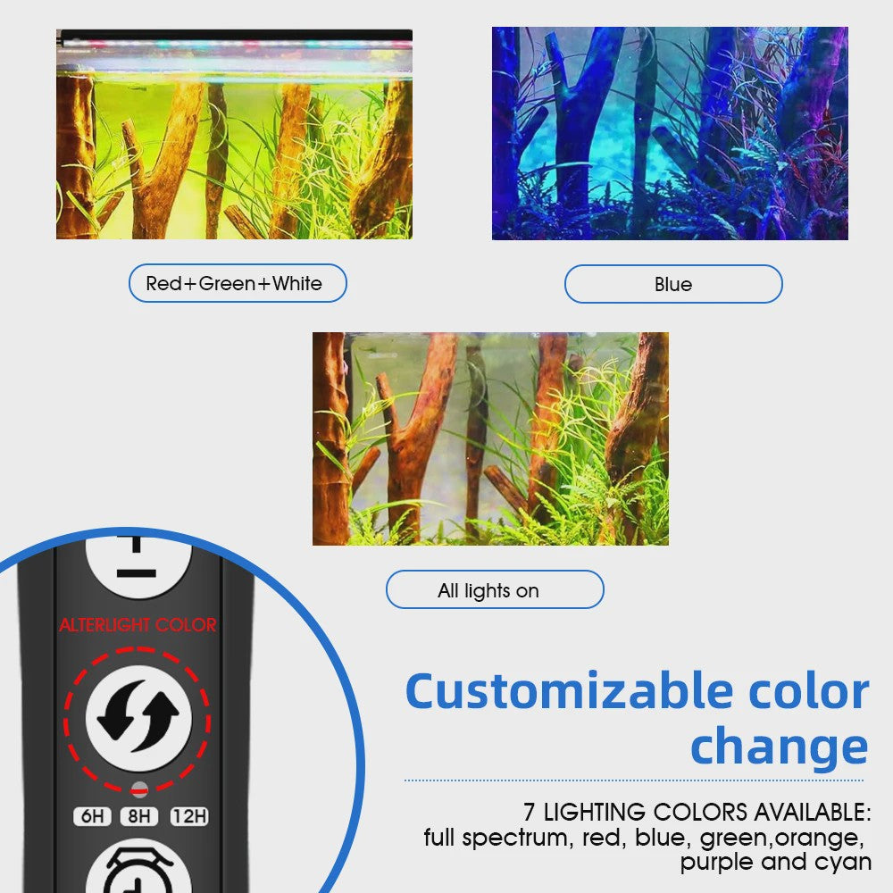 Intelligente LED Aquarium Verlichting met APP Control - Waterdicht IP68, Kleur & Helderheid Instelbaar