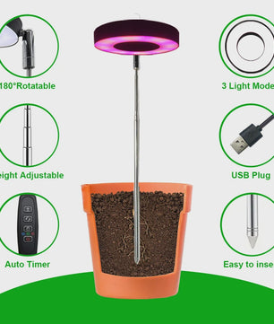 HOMEFISH LED Plantengroeilamp met Timer & Dimfunctie - Volledig Spectrum