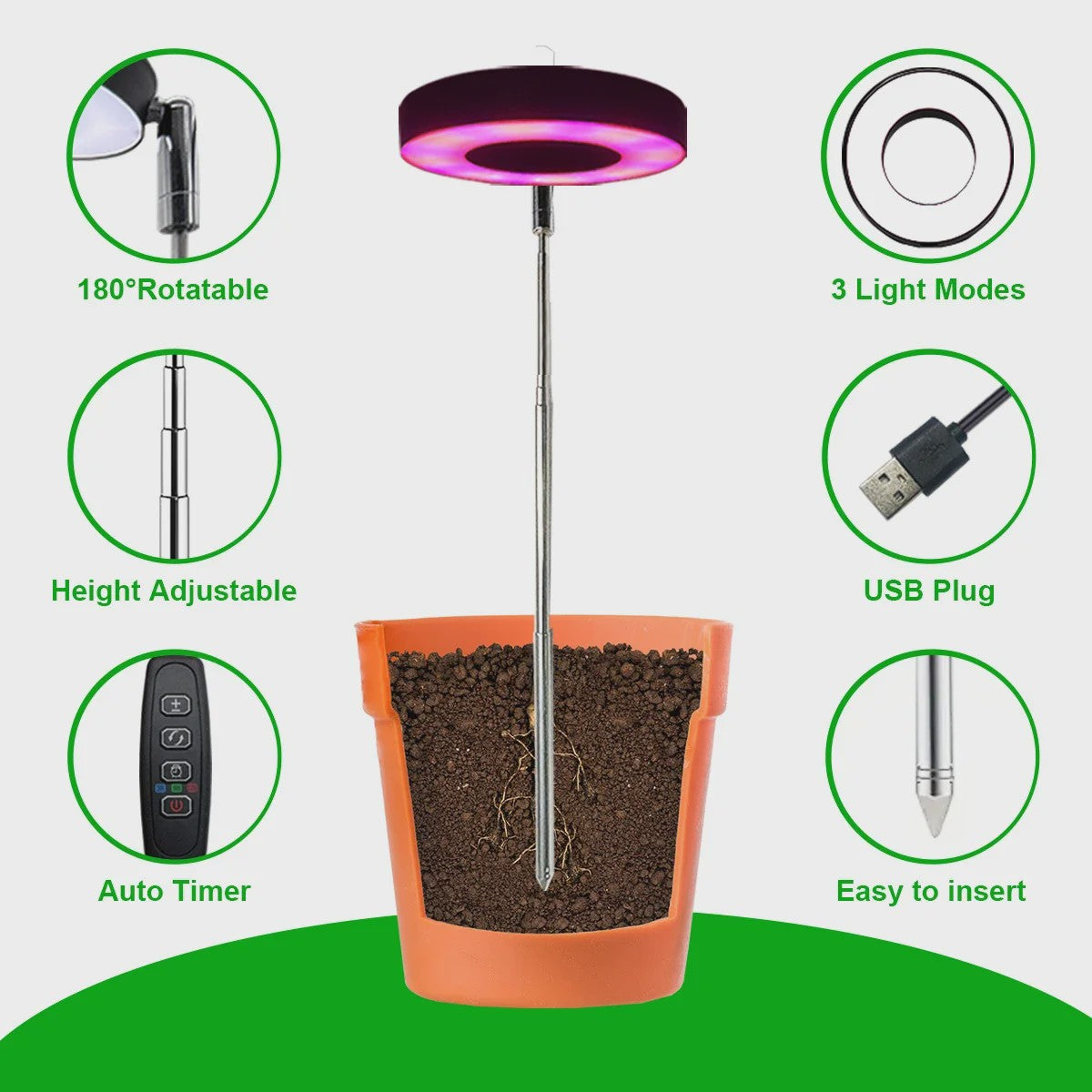 HOMEFISH LED Plantengroeilamp met Timer & Dimfunctie - Volledig Spectrum
