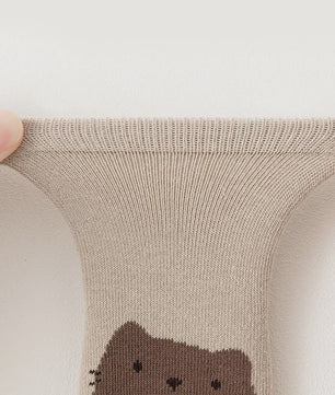 6 Paar Antislip Sokken Kinderen - Schattige Dierenprint (Vos & Beer) - Comfortabel voor Peuters