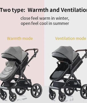 3-in-1 Multifunctionele Kinderwagen - Lichtgewicht en Compact met Babyzitje en Reiswieg