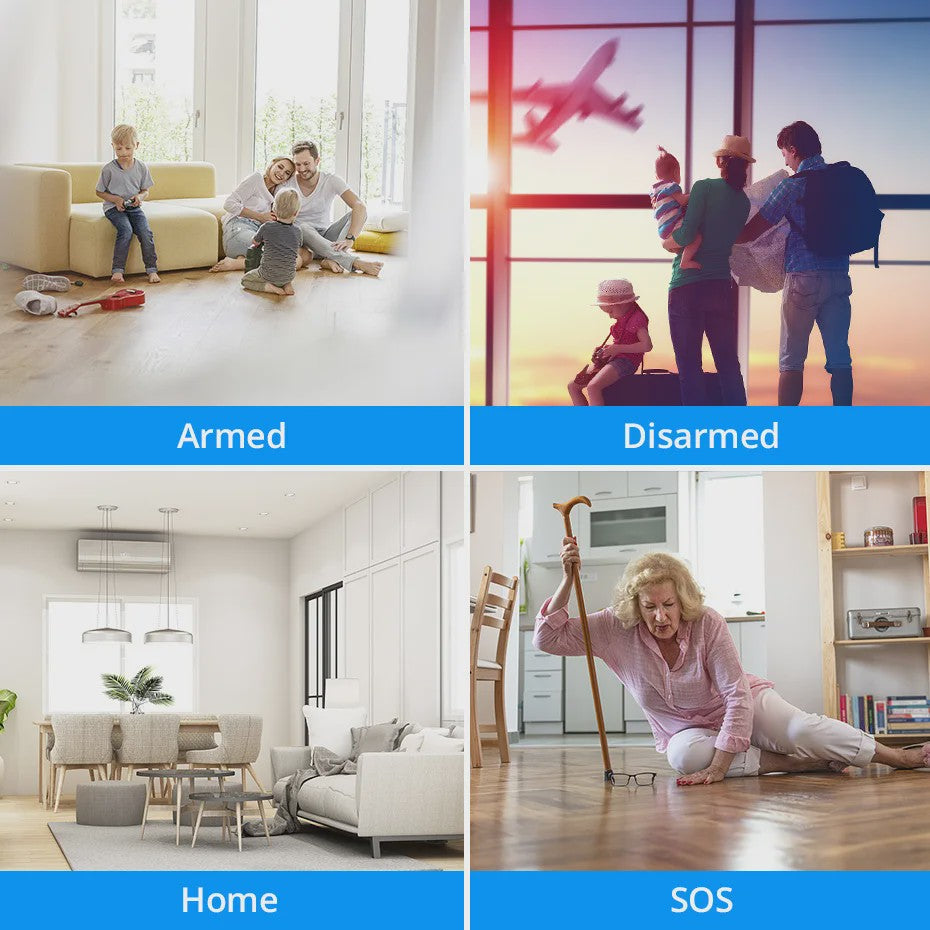KERUI Slimme WiFi Sirene Alarm - 110dB Luide Luidspreker met Bewegings- en Deur/Raam Sensoren