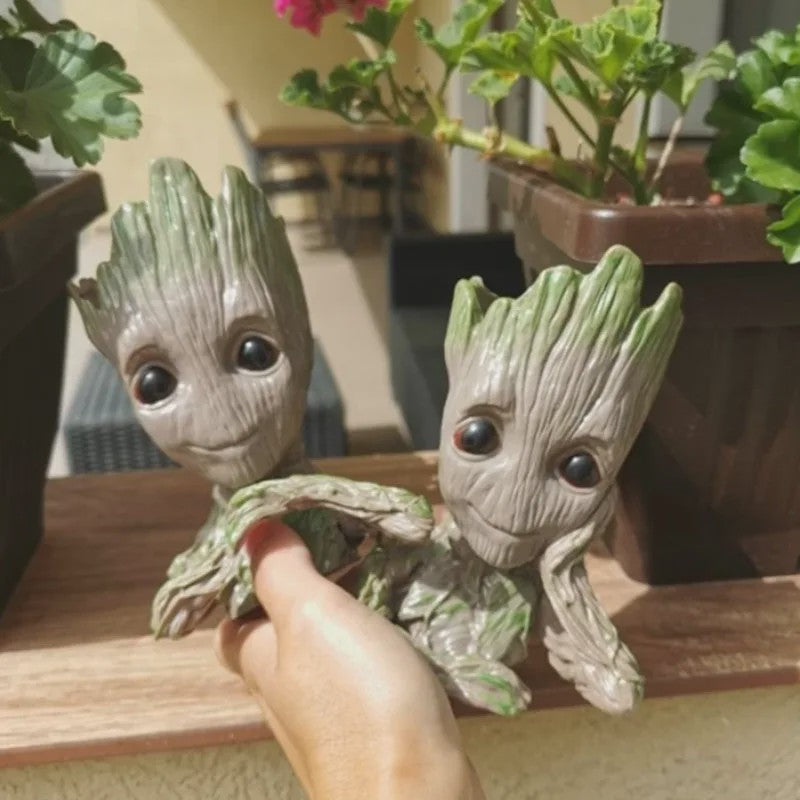 Groot Plantenpot & Decoratief Figuur - Leuke Woondecoratie