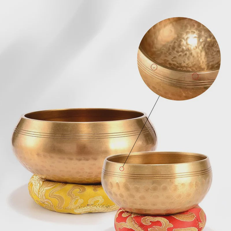 Tibetaanse Handgemaakte Klankschaal van Messing - Voor Yoga, Meditatie & Sound Healing