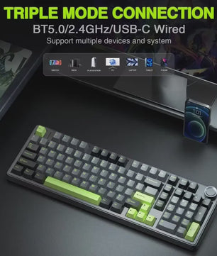 AULA F99PRO Mechanisch Gaming Toetsenbord - 99 toetsen, 3 Modi, Hot-Swappable, Gasket Structuur, Media Knop