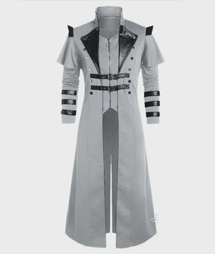Lange Steampunk Jas voor Heren - Middeleeuws Gothic Piraat Kostuum