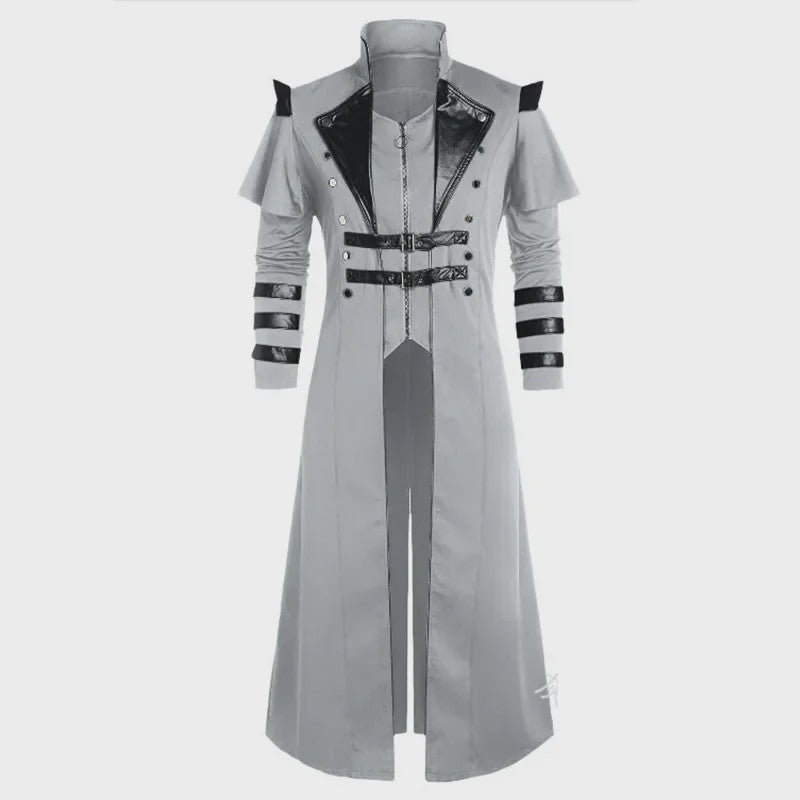 Lange Steampunk Jas voor Heren - Middeleeuws Gothic Piraat Kostuum