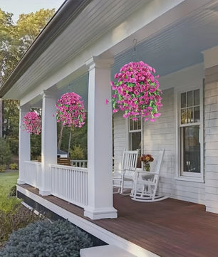 2x Kunstplant Ochtendgloren & Eucalyptus Hangdecoratie - UV-bestendig, Weerbestendig voor Buiten, Tuin, Huis & Bruiloften