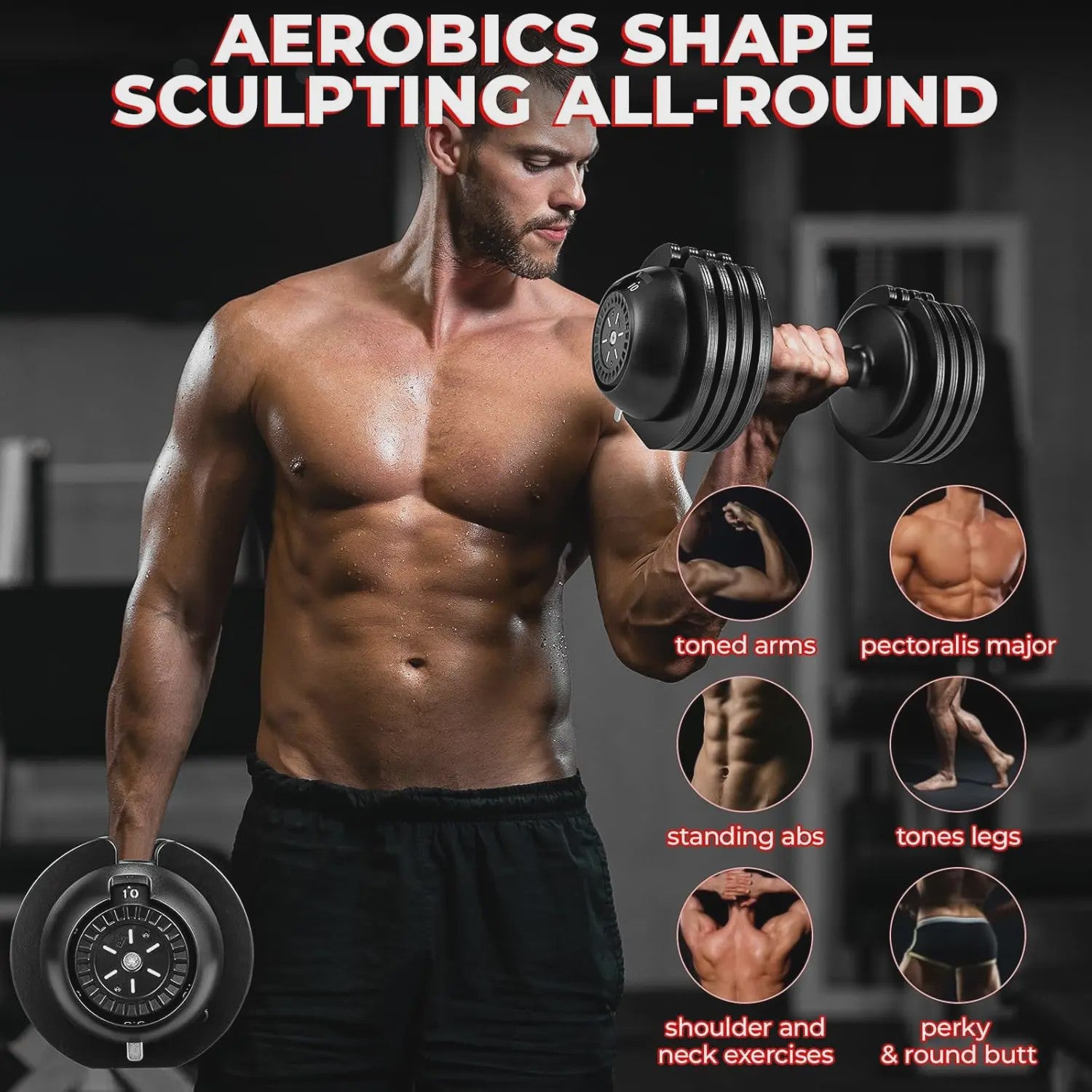 Verstelbare Dumbbells Set 1.5-24 kg met 5 Gewichtsniveaus - Compact en Efficiënt Trainen