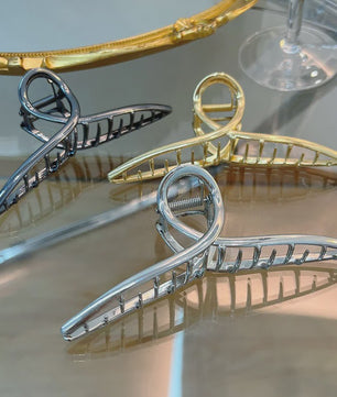 Grote Metalen Klauw Haarclip 13.5cm - Trendy Holle Haarpin voor Dames