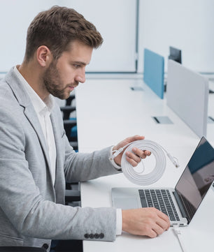 Cat 6 Flat Ethernet Kabel - 1Gbps Hoge Snelheid Netwerkkabel met Vergulde RJ45 Connectoren