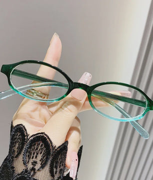 Retro Oval Bril Dames - Y2K Stijl, Anti-blauw & Decoratief
