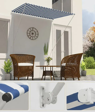 Intrekbare Zonwering 150x150 cm - Waterafstotend Doek & Stevig Stalen Frame - Balkon & Terras
