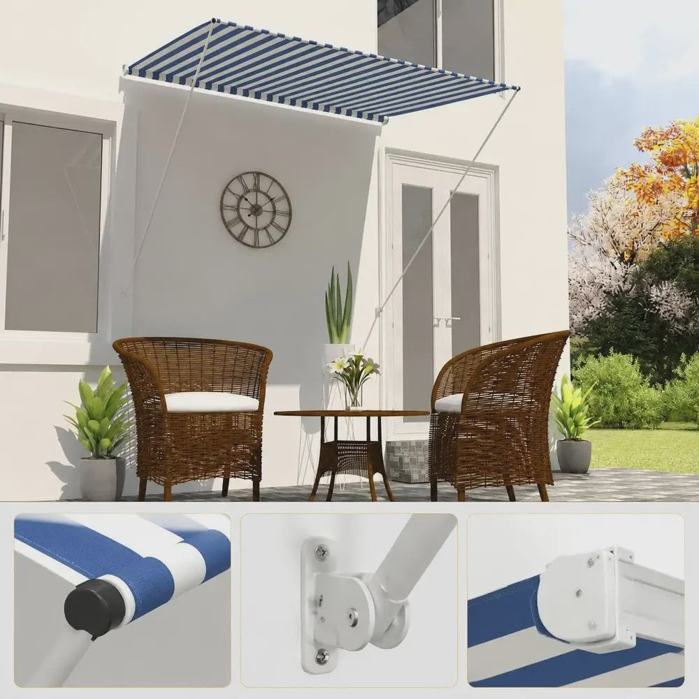 Intrekbare Zonwering 150x150 cm - Waterafstotend Doek & Stevig Stalen Frame - Balkon & Terras