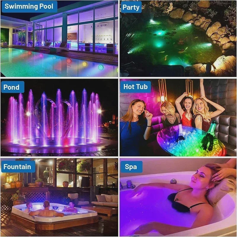 Waterdichte Onderwater LED Verlichting RGB met Afstandsbediening - Kleurveranderend, Batterijgevoed