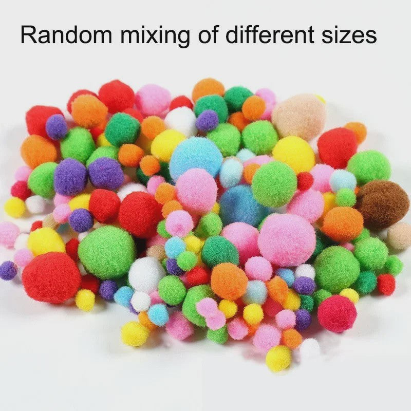Mix van Zachte Pompoms (8-30mm) voor Knutselen, Decoratie & Speelgoed