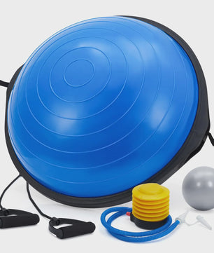 Balance Ball Halve Gymbal met Anti-slip Basis & Weerstandsbanden - 63.5 cm
