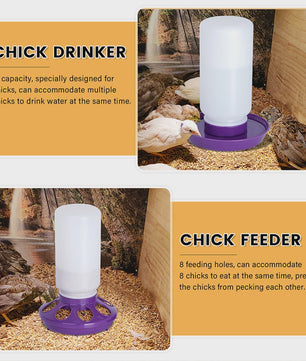Automatische 1L Kippenvoerbak en Waterdispenser voor Kuikens en Vogels