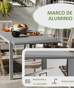 Uitschuifbare Tuintafel Aluminium Frame - Grijs - 180/240x94x73 cm