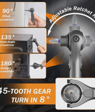 40-in-1 Magnetische Ratelschroevendraaierset met Verstelbaar Handvat & Dopsleutels