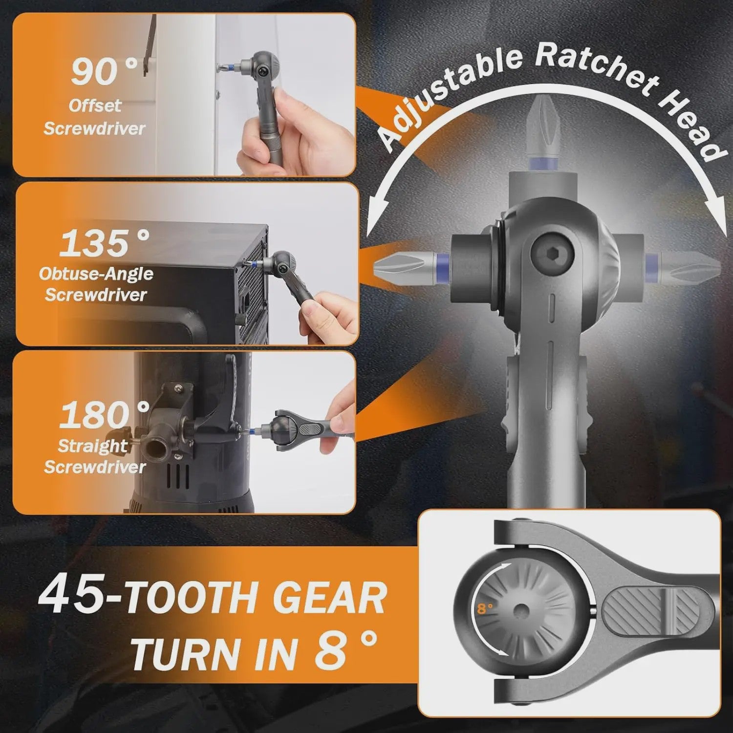 40-in-1 Magnetische Ratelschroevendraaierset met Verstelbaar Handvat & Dopsleutels