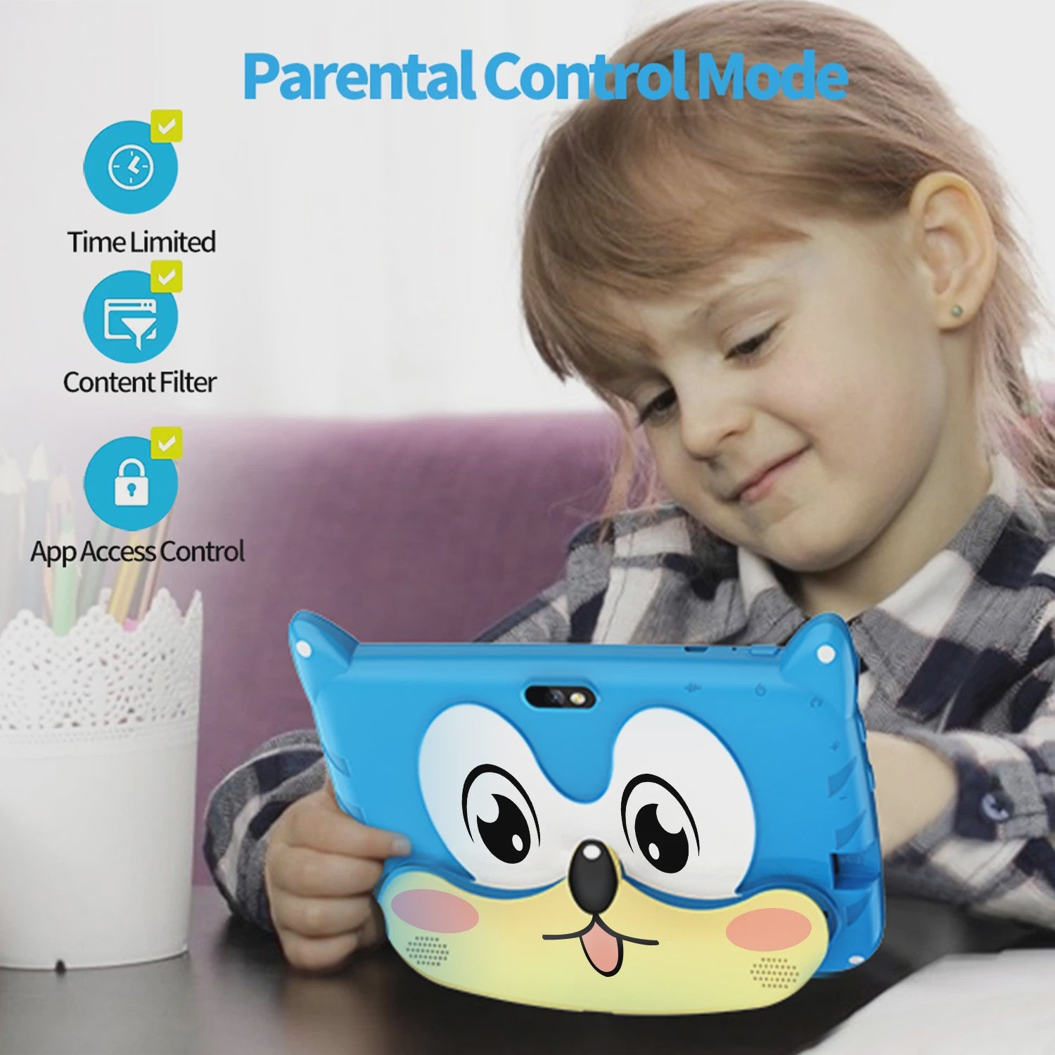 Kinder Tablet 7 Inch Android 13 - 4GB RAM/64GB Opslag - Educatief & Leuk Cadeau - WiFi 5G