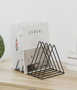 Stijlvolle Metalen Boekenkast & Organiser voor Bureau - Boeken, Tijdschriften & Vinyl