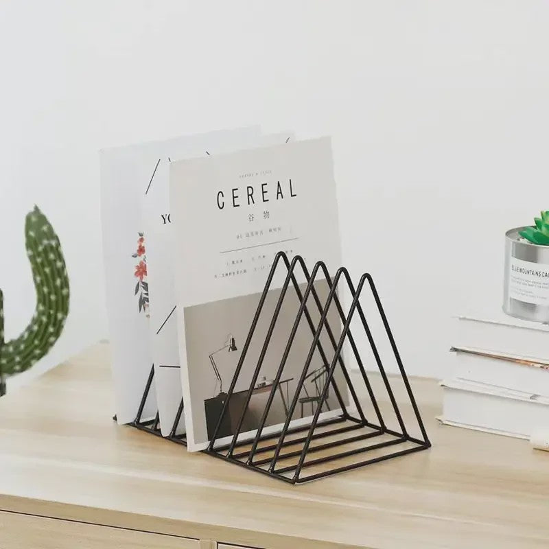 Stijlvolle Metalen Boekenkast & Organiser voor Bureau - Boeken, Tijdschriften & Vinyl