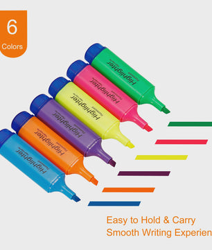 Set van 4 of 6 Fluorescerende Highlighters met Brede Stift - Ideaal voor Tekenen, Markeren en Kantoor