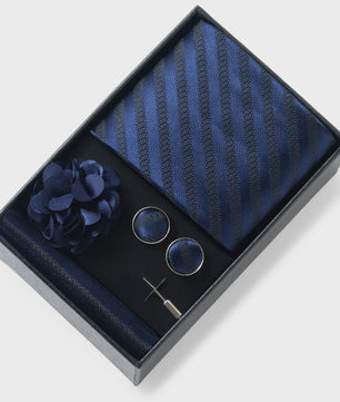 Luxe Heren Cadeauset: Strikdas, Zakdoek, Manchetknopen, Clip & Broche - Perfect voor Bruiloft & Feest