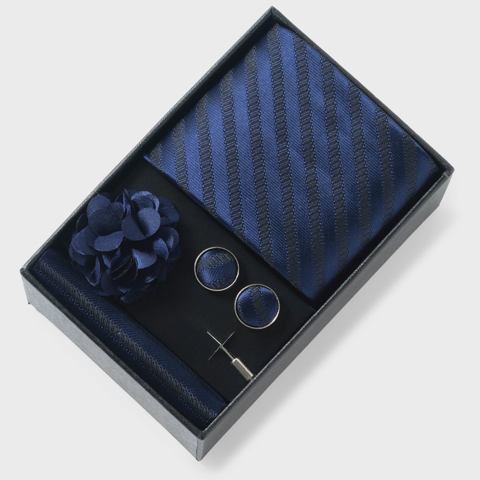 Luxe Heren Cadeauset: Strikdas, Zakdoek, Manchetknopen, Clip & Broche - Perfect voor Bruiloft & Feest