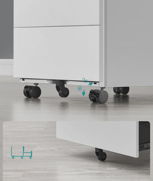 Mobiele Archiefkast op Wielen met 4 Lades en Slot - Metaal