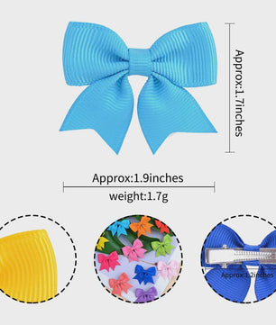 Set van 10 Handgemaakte Strikjes Haarclips voor Baby Meisjes - Lint Strikjes Haaraccessoires
